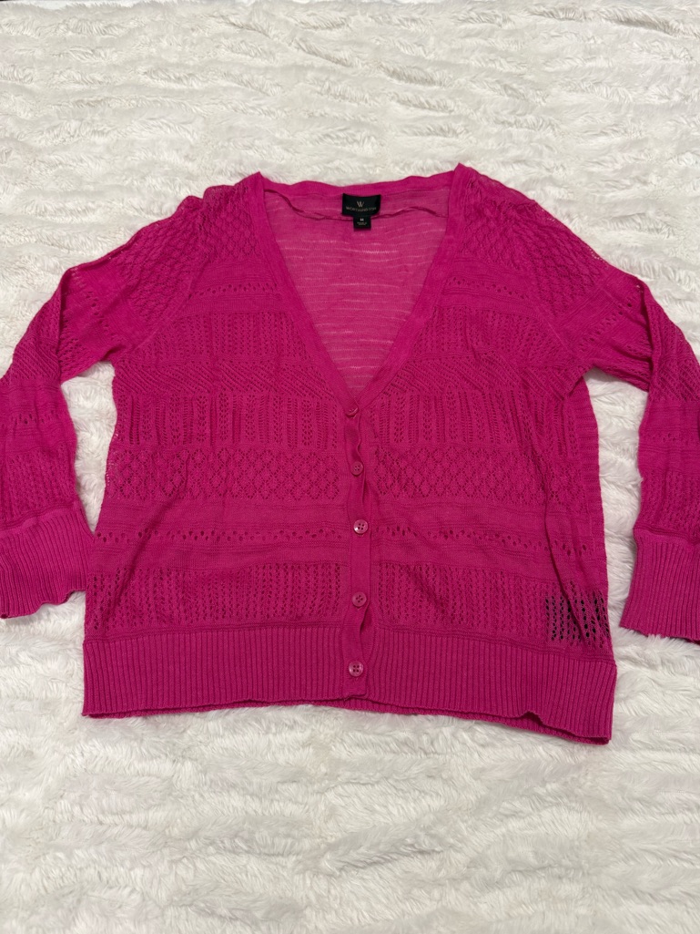 Worthington Pink Lightweight Knit Buttoned Cardigan